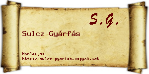 Sulcz Gyárfás névjegykártya